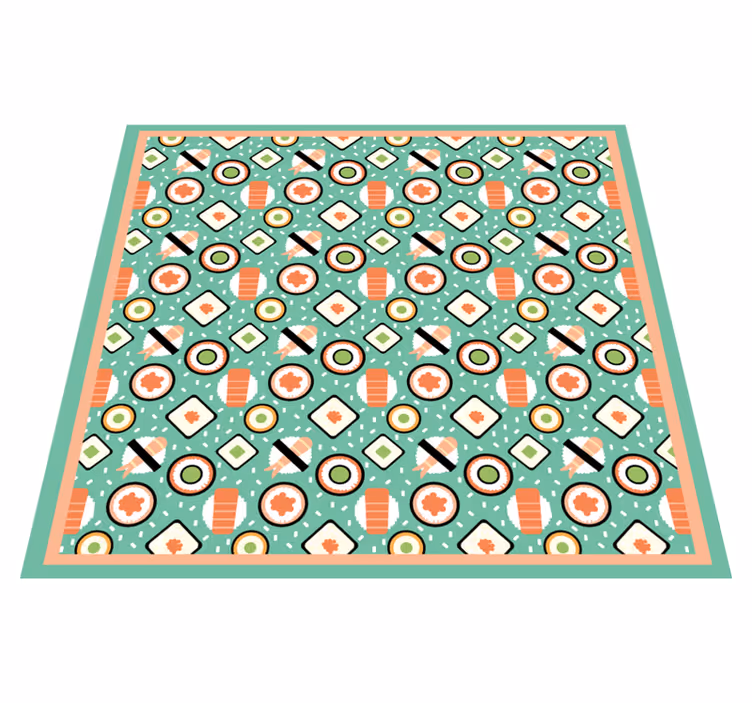 Vzorci, navdihnjeni s sušijem Vinilna preproga za kuhinjo - TenStickers