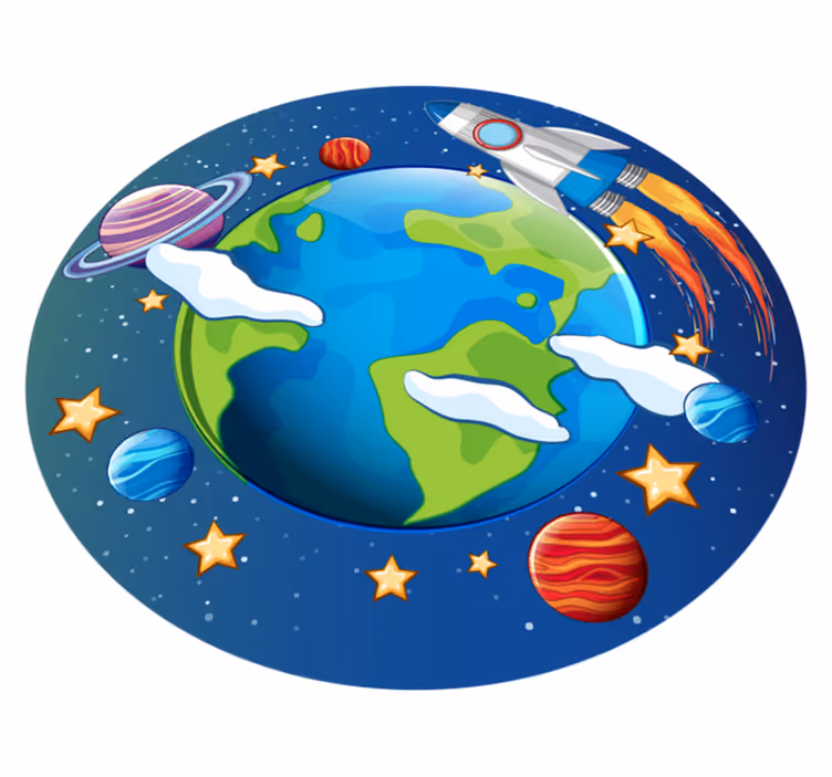 Planetarna orbita Otroške vinilna preproga - TenStickers