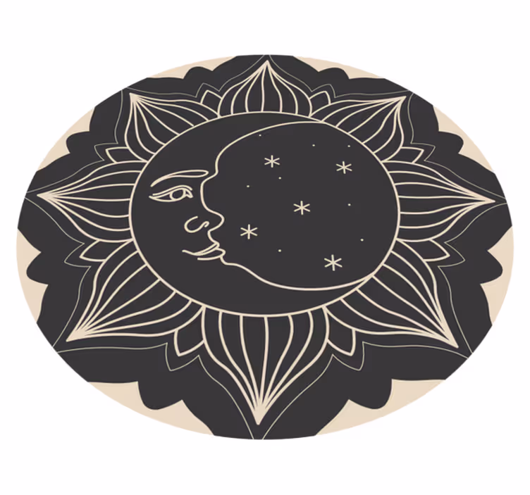 Sonce in luna Vinilna preproga mandala - TenStickers