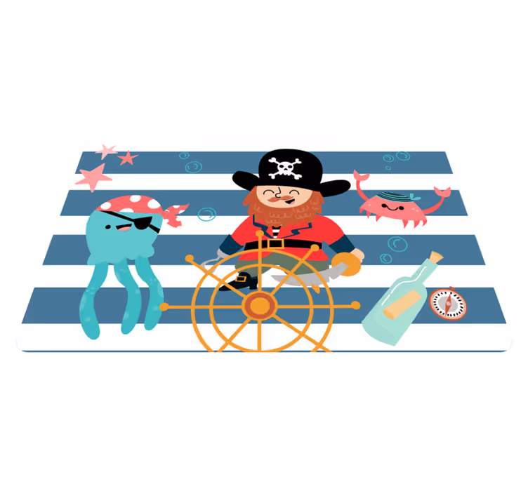 Piratski elementi otroška preproga iz vinila - TenStickers