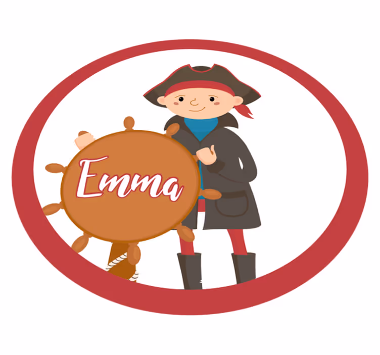 Pirat prilagodljiv Vinilna preproga z imeni - TenStickers