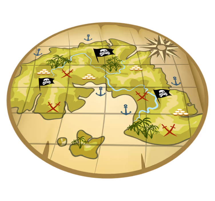 Karta piratskega zaklada otroška preproga iz vinila - TenStickers