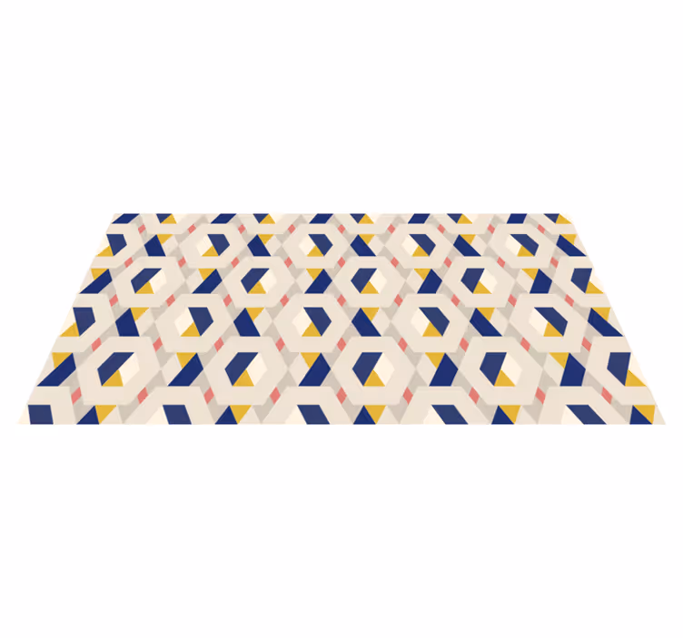 šesterokotni geometrijski motiv sodobne vinilne preproge - TenStickers