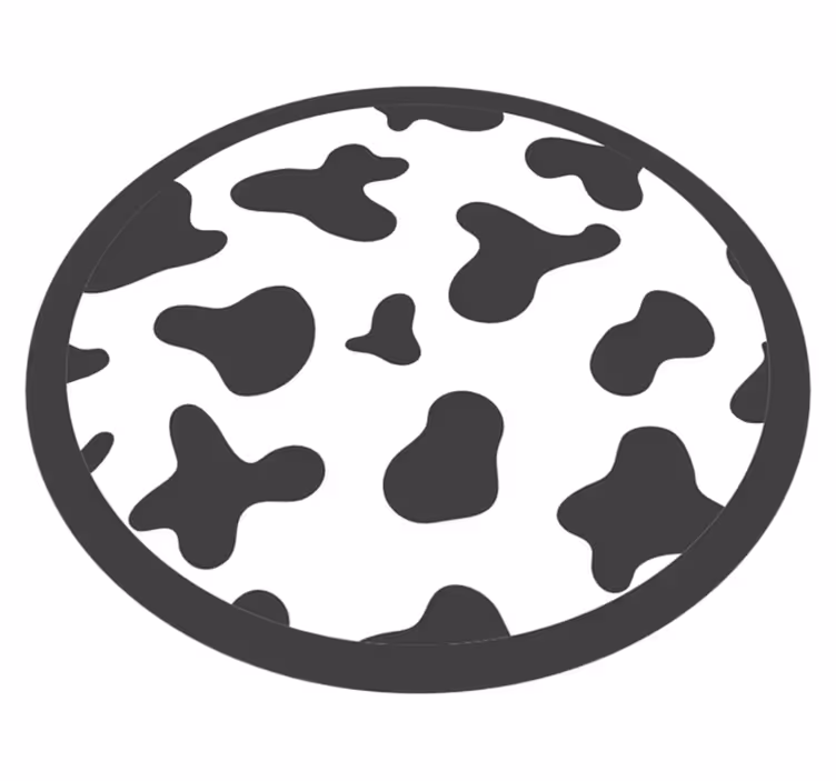 Okrogel motiv goveje kože vinilni tepih s potiskom živali - TenStickers