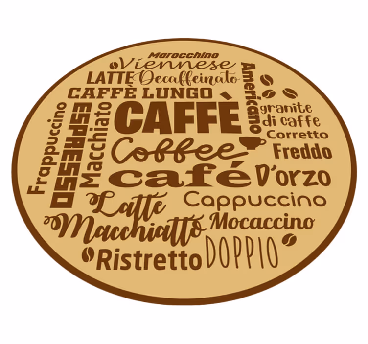 Kavni osrednji del vinilne preproge z napisom - TenStickers