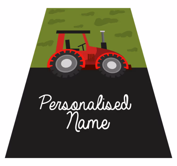 Zeleno-črna traktorska personalizirana podloga - TenStickers