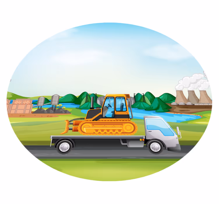 Traktorji in tovornjaki cestna preproga - TenStickers