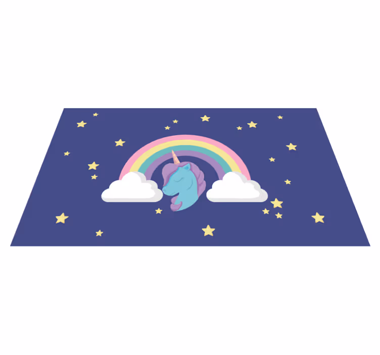 Mavrična grafika samoroga Otroške vinilna preproga - TenStickers