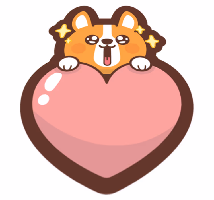 Ilustracija srca corgi Vinilne preproge v drugih vzorcih - TenStickers