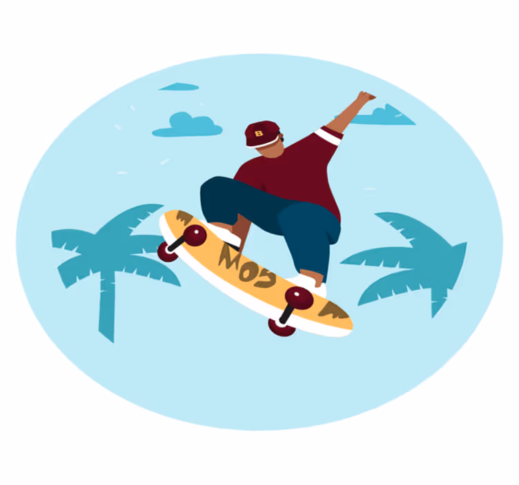 Ilustracija rolkanja Vinilna preproga za najstnike - TenStickers