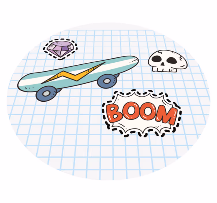 Papirna skateboard teen vinil preproga - TenStickers