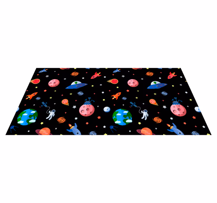 Planeti in galaksija zvezda vinil preproga - TenStickers