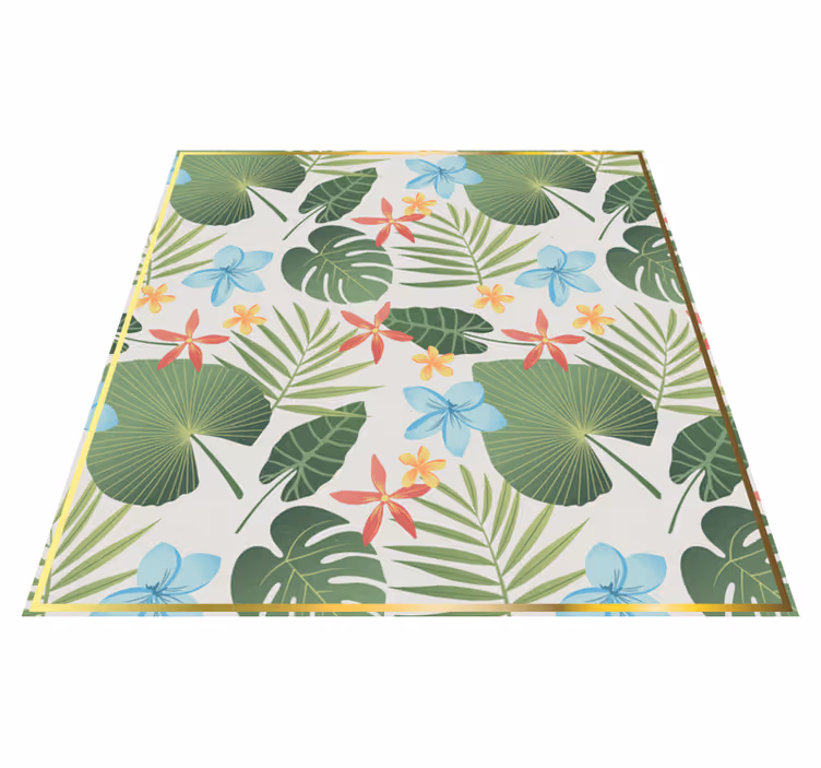 Tropical floral design cvetlična vinilna preproga - TenStickers