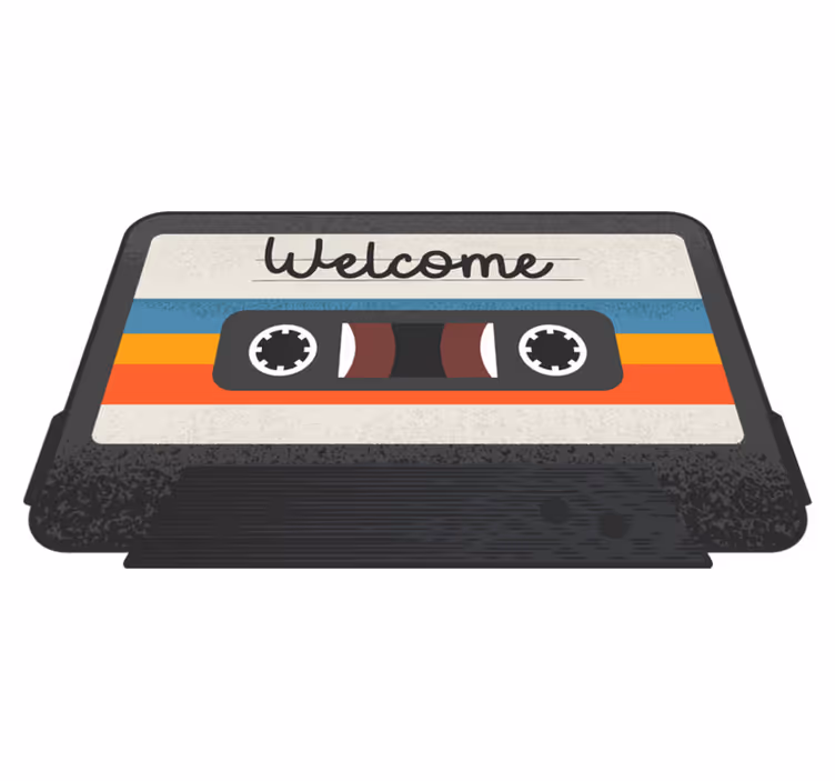 Kasetni pozdravni dizajn vinilne preproge z napisom - TenStickers