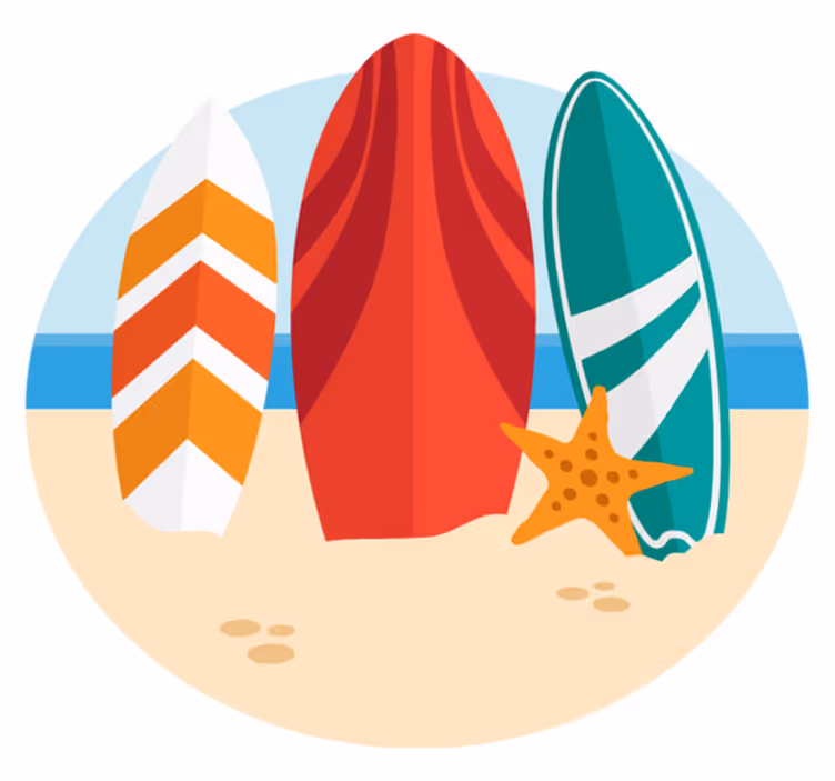 Deska na plaži narava vinil preproga - TenStickers