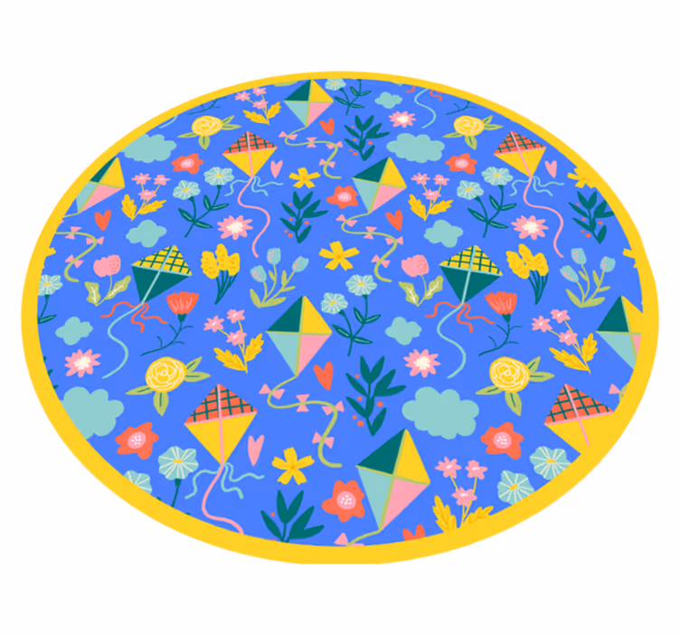 Motiv cvetličnega zmaja cvetlična vinilna preproga - TenStickers