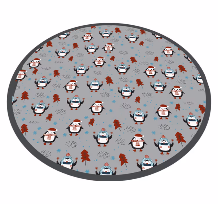 Motiv prazničnega pingvina Božična vinilna preproga - TenStickers