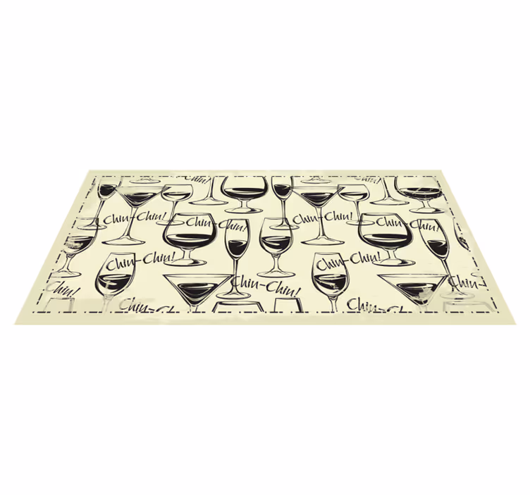 Kozarci za vino na zdravje Vinilna preproga za kuhinjo - TenStickers