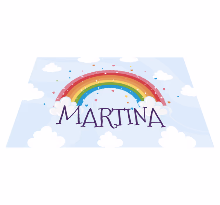 Mavrični oblaki z imenom personalizirana podloga - TenStickers
