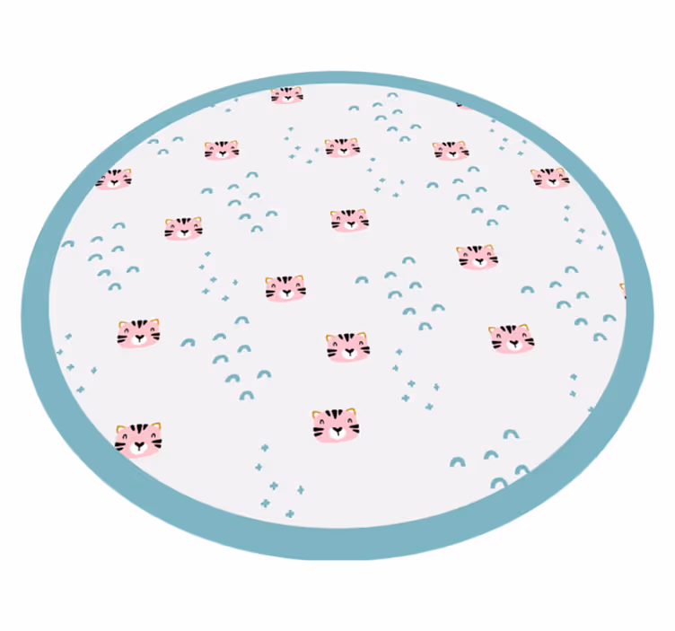 Blue rainbows and pink cats vinilne preproge - TenStickers