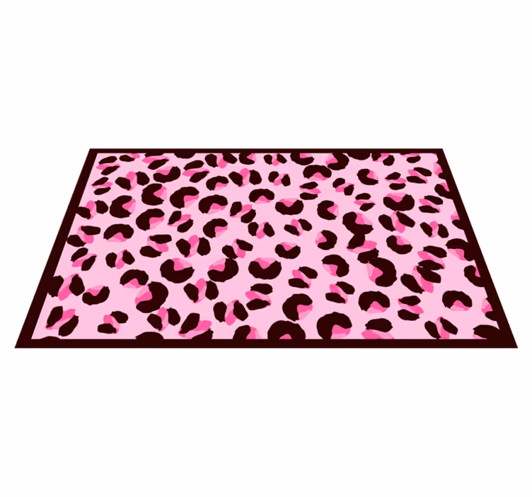 živo roza leopard živalski tisk vinil preproga - TenStickers