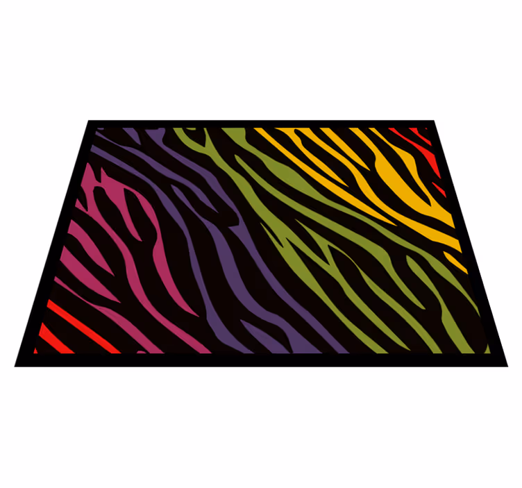 živahne zebraste črte vinilni tepih s potiskom živali - TenStickers
