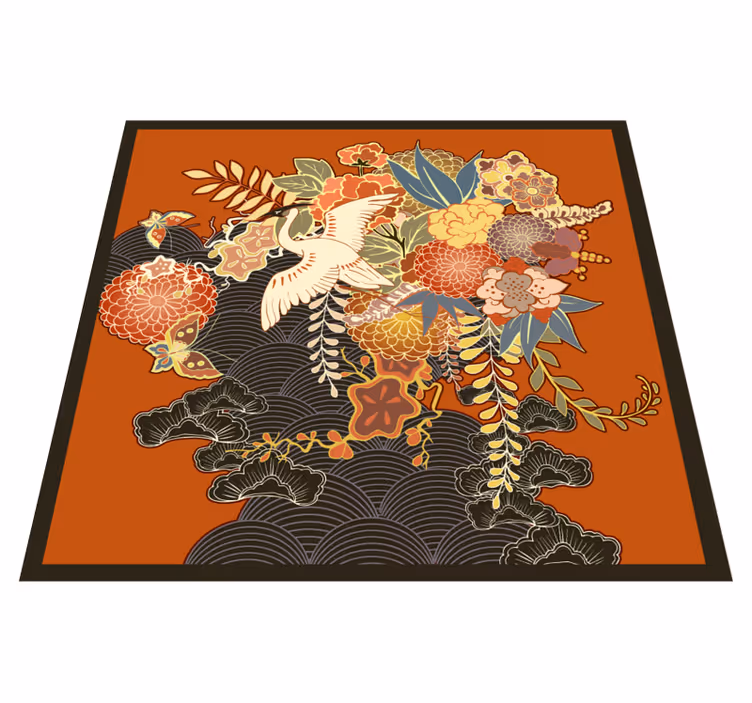 Elaborate botanical element cvetlična vinilna preproga - TenStickers