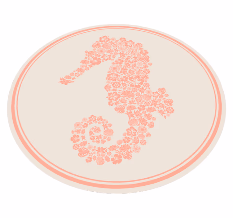 Seahorse floral design cvetlična vinilna preproga - TenStickers