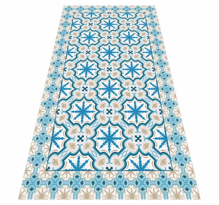 Azure botanical print vinilna talna obloga ploščice - TenStickers