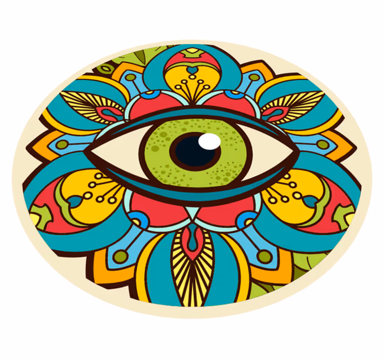 Barvit vzorec oči Vinilna preproga mandala - TenStickers
