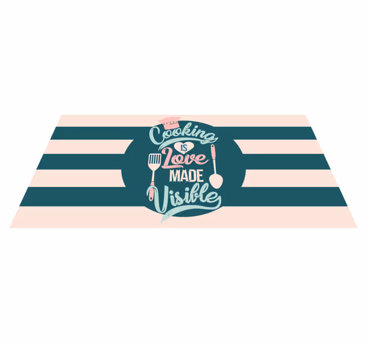 Kuhanje je ljubezen vidna kuhinjska tla - TenStickers