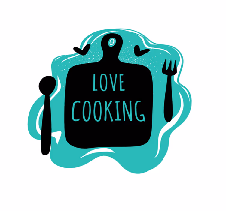 Cutting board love cooking vinilna preproga za kuhinjo - TenStickers