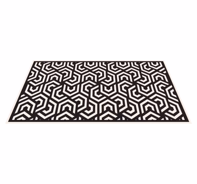 Black and white hexagons vinilne preproge - TenStickers