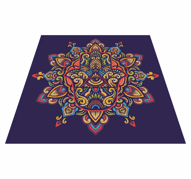Modra zasnova ozadja Vinilna preproga mandala - TenStickers