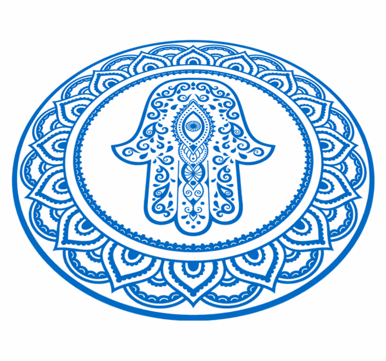 Okrogla roka fatime Vinilna preproga mandala - TenStickers
