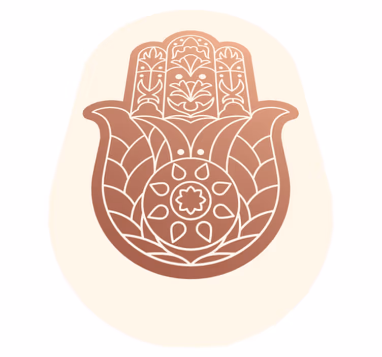 Bež roka fatime Vinilna preproga mandala - TenStickers