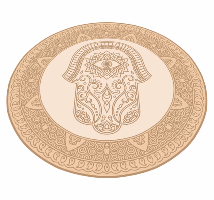 Bež mandala roka iz fatima etnične vinil podstavki - TenStickers