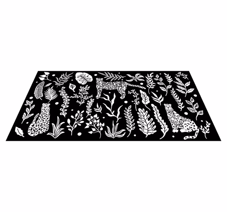 Monstera in leopardi Naravne vinilnea preproga - TenStickers
