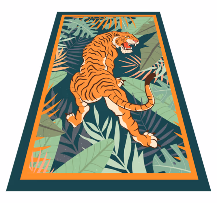 Ilustracija divjega tigra Tepih z živalskim potiskom - TenStickers