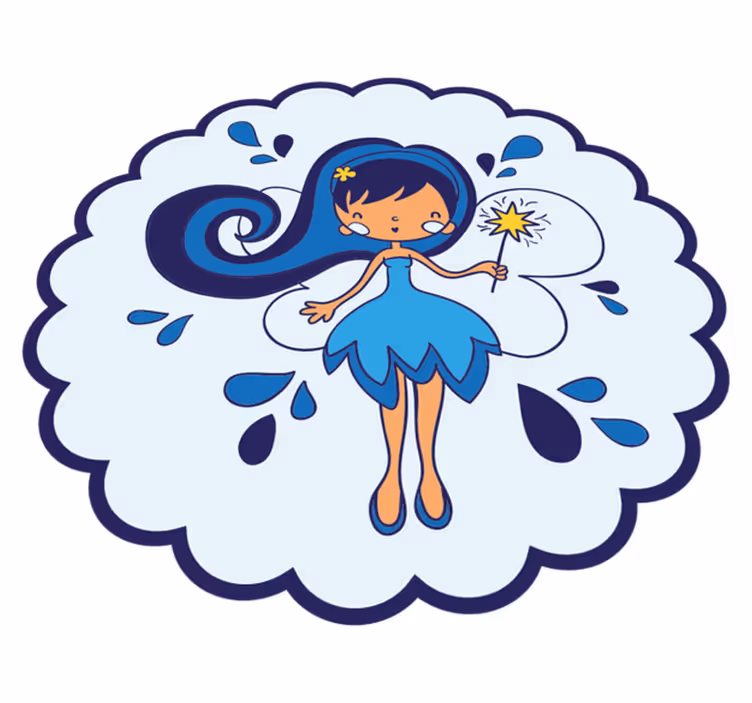 Blue fairy princess otroška vinilna preproga - TenStickers