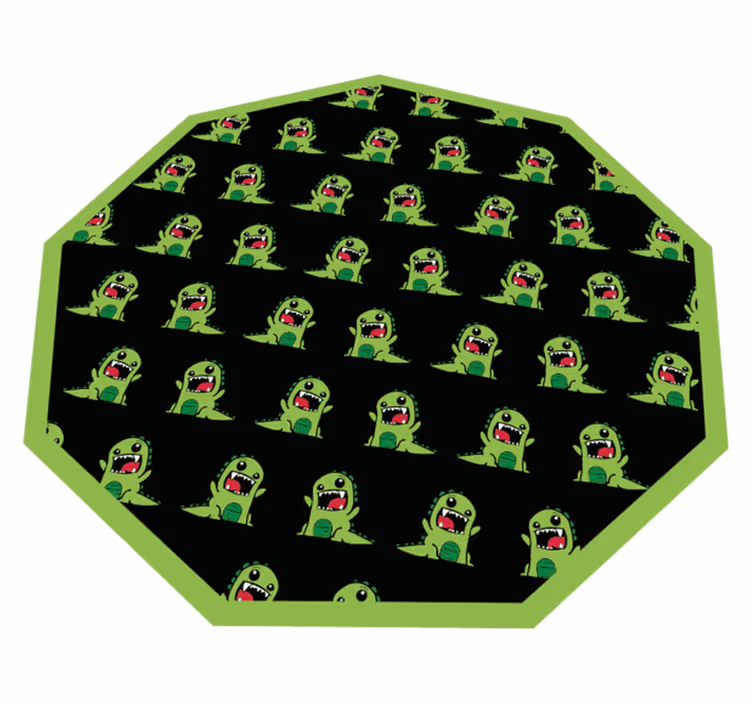 Logotip dinozavra z orožjem navzgor strašljiva vinil preproga - TenStickers