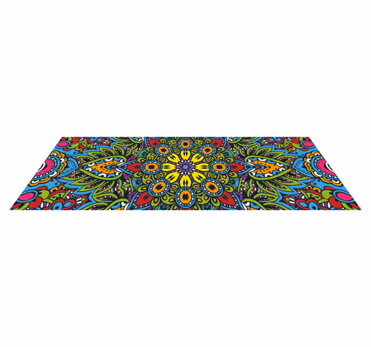 živahni cvetlični vzorci Vinilna preproga mandala - TenStickers