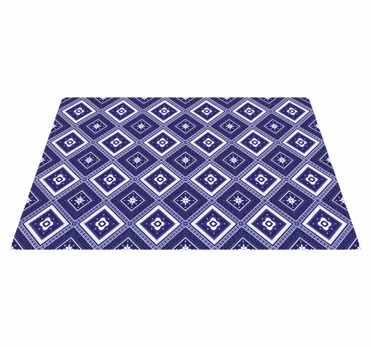 Blue diamond motif vinilna talna obloga ploščice - TenStickers