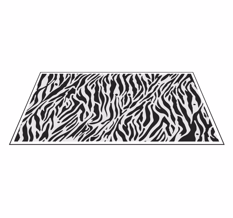 črno-bela vinil preproga z zebrastim tiskom - TenStickers