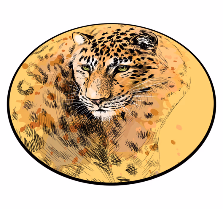 Leopardji obraz Tepih z živalskim potiskom - TenStickers