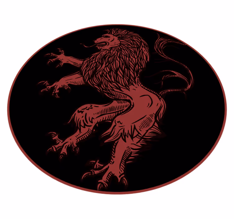Emblem rdečega leva Tepih z živalskim potiskom - TenStickers