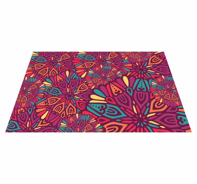 Vibrant purple motif vinilna preproga mandala - TenStickers