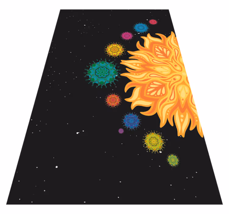 Barvit motiv sončnih žarkov Vinilna preproga mandala - TenStickers