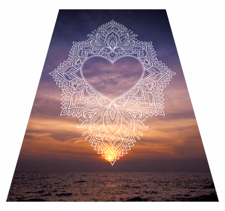 Elegantna oblika s srcem Vinilna preproga mandala - TenStickers