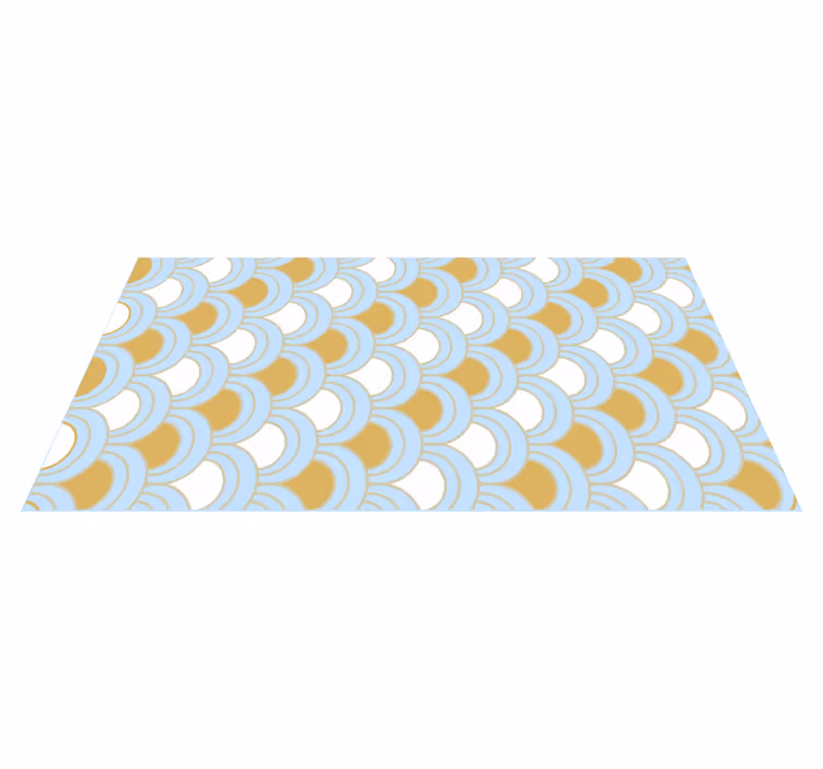 Blue curved pattern vinilne preproge z vzorci - TenStickers